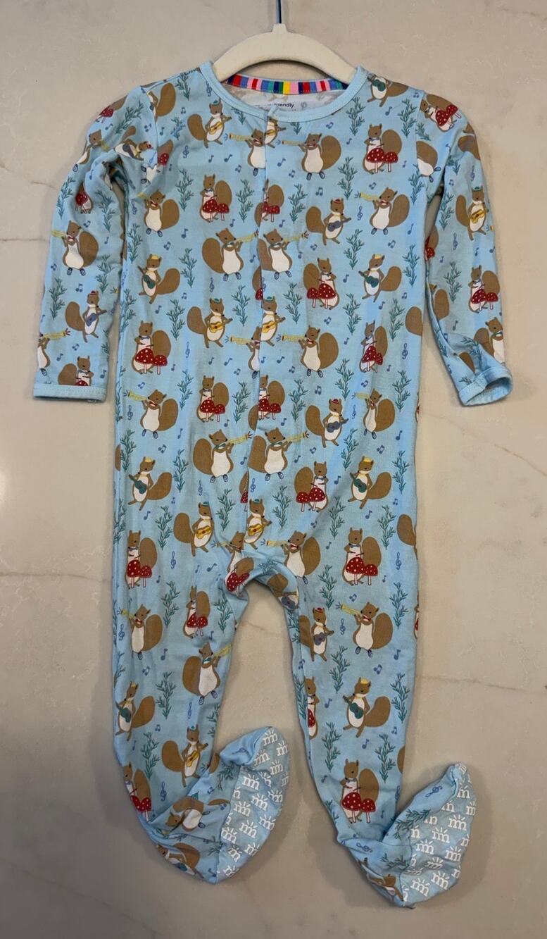 Magnetic Me Tencel Modal Band Together Squirrel musical sleeper footie 9-12 mo